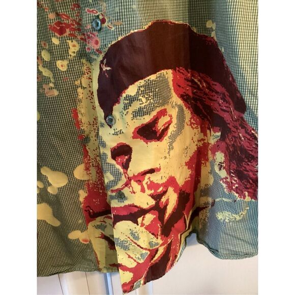 Dragonfly Mens Handpainted Che Guevara Button Down Shirt Sz 3X Streetwear - Picture 2 of 9